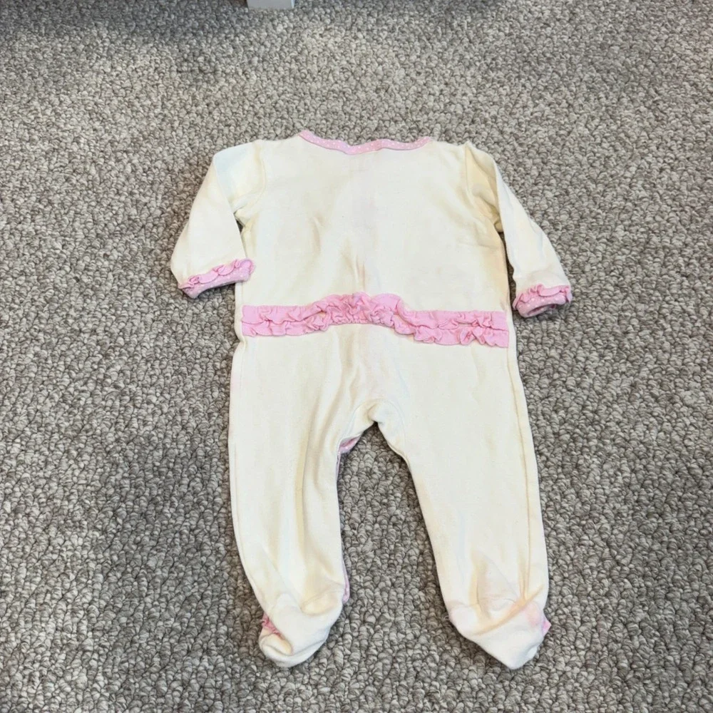 Kyle & Deena Baby Girls Ruffle Bunny Footed Sleeper‎ Pajamas Size 6-9 Months